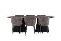 Spisegruppe Bootcut & Modesto oval 230 x 115 2-pakk – svart og brun