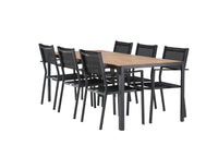 Spisestol Copacabana & Break 2-pakk + Rektangulært spisebord 205 x 90 – svart og natur