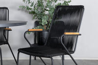 Spisegruppe rund ⌀120 + 2-pakk spisestoler – svart