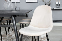 Spisegruppe Sleek & Polar 195 x 95 + spisestol 2-pakk – svart og beige