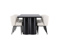 Spisegruppe Agnes & Olivia 2-pakk 210 x 100 – hvit og svart