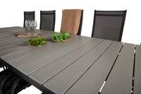 Spisebord Levels & Copacabana 229 × 100 + liggestol 2-pakk – svart