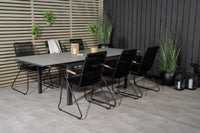 Spisegruppe rektangulært spisebord 160 x 100 + spisestol 2-pakk – svart