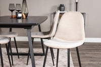 Spisestol Polar & Inca 2-pakk – beige + Rektangulært spisebord 160 x 85 – svart