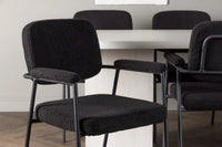Spisestol Yesterday & Olga 2-pakk – svart + Spisebord rektangulært 200 x 90 – hvit