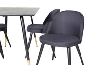 Spisegruppe Dipp & Velvet 120 x 85 + 2-pakk spisestoler – svart