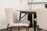 Spisegruppe Tempe & Modesto rektangulær 140 x 80 med 2-pakk spisestoler – valnøtt og brun