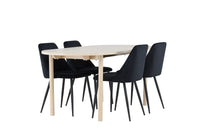 Spisestol Night & Andy 2-pakk – svart + ovalt spisebord 180 x 90 – whitewash