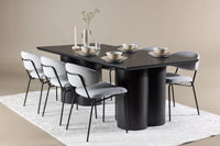 Spisegruppe Olivia & Chico 210 x 100 2-pakk – svart og blå