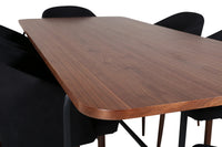 Spisestol Arch & Uno 2-pakk – svart + spisebord rektangulært 200 x 90 – natur