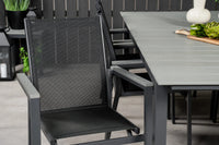 Spisegruppe Levels & Parma 229 × 100 + spisestoler 2-pakk – svart