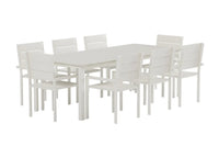 Spisestol Levels 2-pakk + rektangulært spisebord 229 × 100 – beige