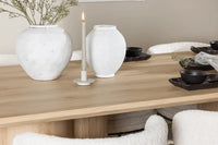 Spisestol Agnes & Olivia 2-pakk + spisebord rektangulært 210 x 100 – hvit og natur