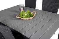 Spisebord Padova 160 x 100 + 2-pakk lenestoler – svart