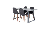 Spisestol Polar & Inca 2-pakk + Rektangulært spisebord 160 x 85 – svart