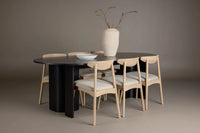 Spisestol Ven & Tyresö 2-pakk + Spisebord ovalt 220 x 100 – hvitvasket og svart
