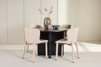 Spisegruppe Strada & Astoria 2-pakk ⌀120 – svart og beige