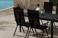 Spisebord Giardini & Levanzo 150 x 85 + posisjonsstol 2-pakk – svart