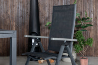 Posisjonsstol Albany & Marbella 2-pakk + Rektangulært spisebord 160 x 100 – svart