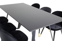 Spisegruppe Marina & Velvet 180 x 90 2-pakk – svart