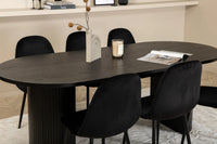 Spisegruppe Bianca & Polar oval 200 x 90 + spisestol 2-pakk – svart