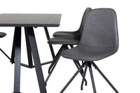 Spisestol Polar & Marina 2-pakk + Rektangulært spisebord 180 x 90 – svart