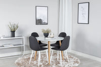 Spisestol Polar & Plaza 2-pakk + Spisebord rundt ⌀100 – svart og hvit