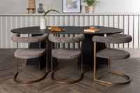 Spisegruppe Bootcut & Morning Oval 230 x 115 + 2-pakk spisestol – svart og brun