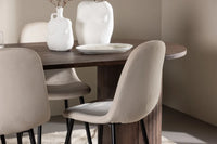 Spisestol Polar & Härön 2-pakk + Spisebord ovalt 200 x 90 – beige og mokka