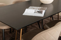 Spisegruppe Petra & Velvet 190 x 90 2-pakk – svart og beige