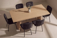 Spisestol Punsch & Logga 2-pakk – svart + Rektangulært spisebord 210 x 100 – natur