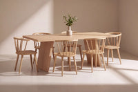 Spisestol Bobby & Logga 2-pakk + Rektangulært spisebord 210 x 100 – natur