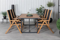 Spisestol Little John & Khung 2-pakk + rektangulært spisebord 200 × 100 – svart og natur
