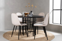 Spisestol Polar & Copenhagen 2-pakk – beige + Spisebord rundt ⌀115 – svart