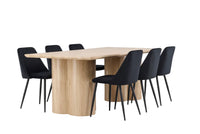 Spisegruppe 2-pakk 210 x 100 – svart og natur
