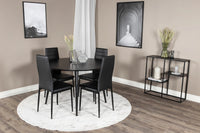 Spisestol Slim & Dipp 2-pakk + Spisebord rundt ⌀115 – svart