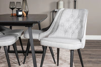 Spisegruppe Inca & Velvet Deluxe 160 x 85 2-pakk – svart og grå