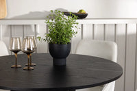 Spisegruppe rund ⌀110 2-pakk – svart og beige