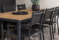 Spisestol Copacabana & Break 2-pakk + Rektangulært spisebord 205 x 90 – svart og natur