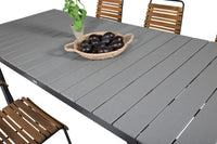 Spisebord rektangulært 160 x 100 + spisestol 2-pakk – svart og natur