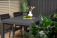 Spisestol Levels & Marbella 2-pakk + rektangulært spisebord 160 x 100 – svart