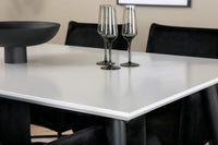 Spisegruppe Jimmy & Petra rektangulær 150 x 90 – hvit og svart