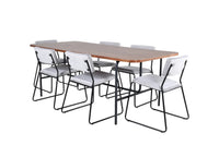 Spisegruppe Kenth & Uno 2-pakk 200 x 90 – grå og natur