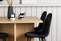 Spisestol Polar & Leo 2-pakk – svart + Rektangulært spisebord 100 x 100 – natur