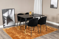 Spisestol 2-pakk + Rektangulært spisebord 120 x 85 – svart