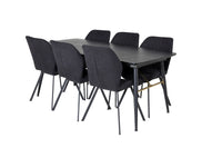 Spisebord Gold & Gemma 180 x 85 + spisestol 2-pakk – svart