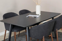 Spisestol Arch & Inca 2-pakk + Rektangulært spisebord 160 x 85 – svart