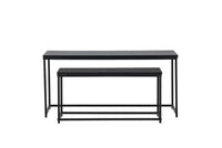 Sofabord Stål Bord 1: 100 cm Bord 2: 75 cm x Bord 1: 43 cm Bord 2: 33 – svart