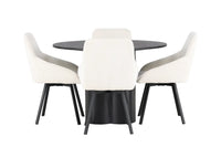 Spisegruppe rund ⌀110 2-pakk – svart og beige