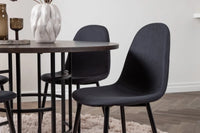 Spisestol 2-pakk + Spisebord rundt ⌀115 – svart og mokka